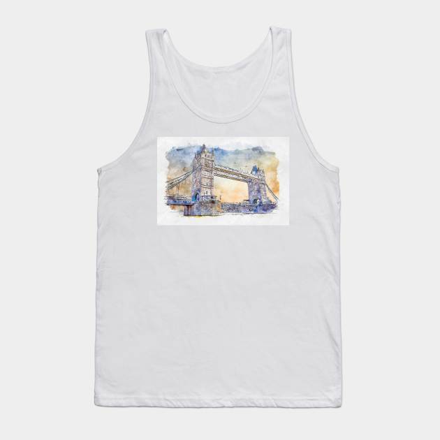 London Tower Bridge Tank Top by Montanescu